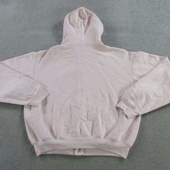 SKIMS Cotton Fleece Classic Zip Up Hoodie Womens Small Barely Pink Sweater NWT - Picture 3 of 10